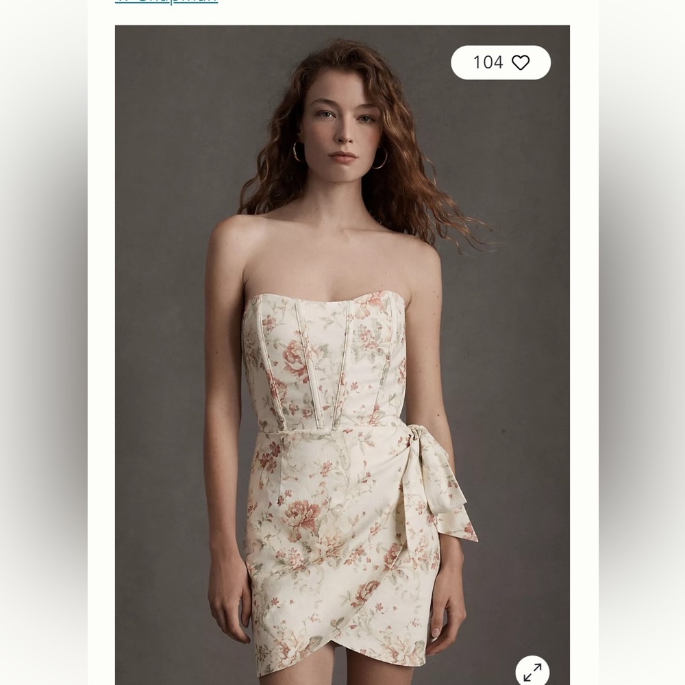 V. Chapman Nasturtium dress yellow floral micro mini dress romantic modern Sz 12 - Picture 1 of 7